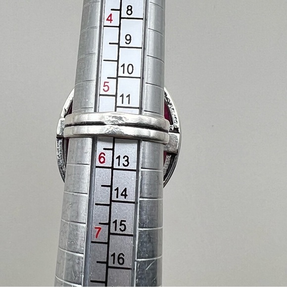 New Pink Botswana Agate Stone Silver Overlay Ring Size 5.5 - Picture 8 of 9